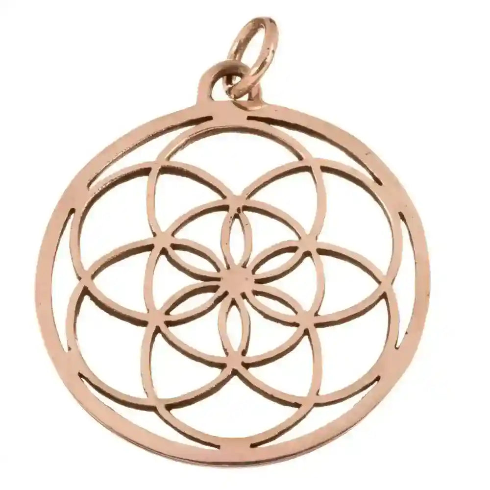 Blume des Lebens Anhänger klein Bronze Flower of Life - 35mm
