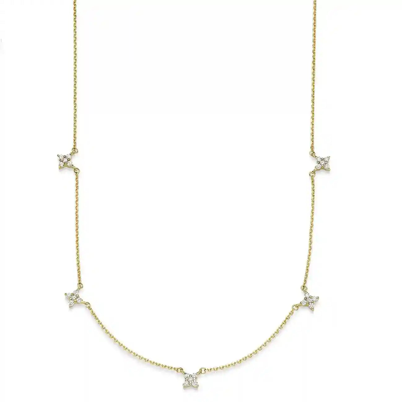 Brilliant Collier Diamant Goldkette 0.3ct Ankerkette 750-18 Karat Gold