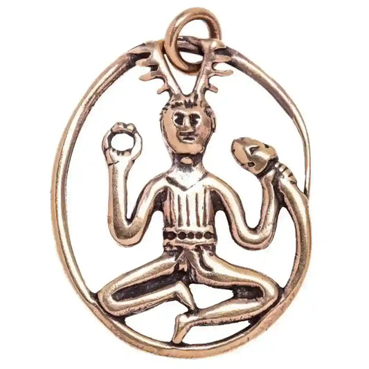 Bronzeanhänger Cernunnos Keltischer Gott Schmuck - Keltische Knoten , Pferd - 45x35mm