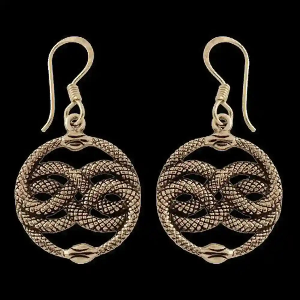 Bronze Ohrhänger, Ohrringe Zwei Schlangen Knoten Aurin Auryn