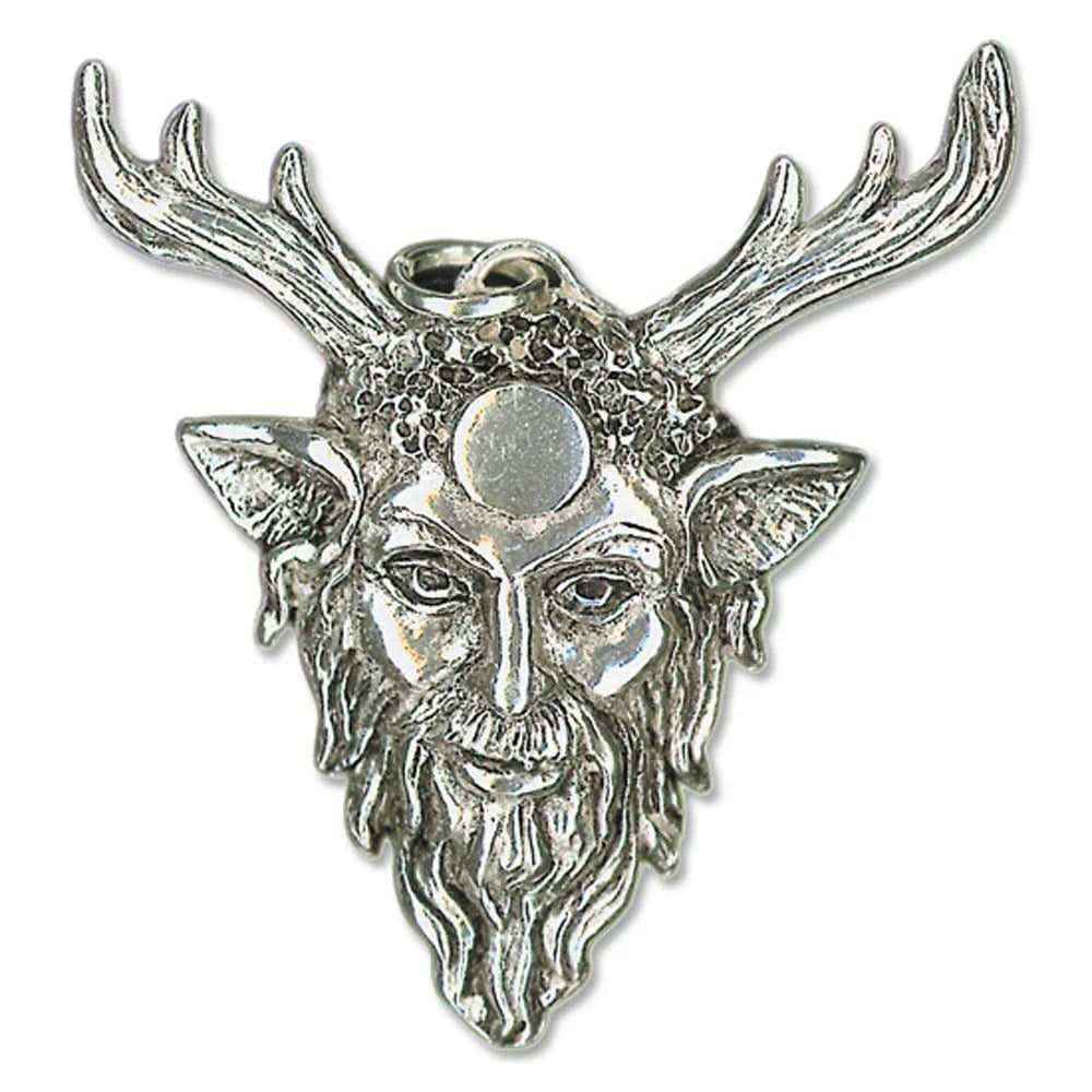 Cernunnos Schmuck Anhänger 925er Silber 27x28mm Hirschgott + Halsband –  Firma Holzenplotz
