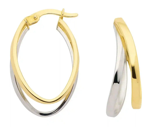 Creolen Gold mit Weißgold aus 333 8 kt Gold