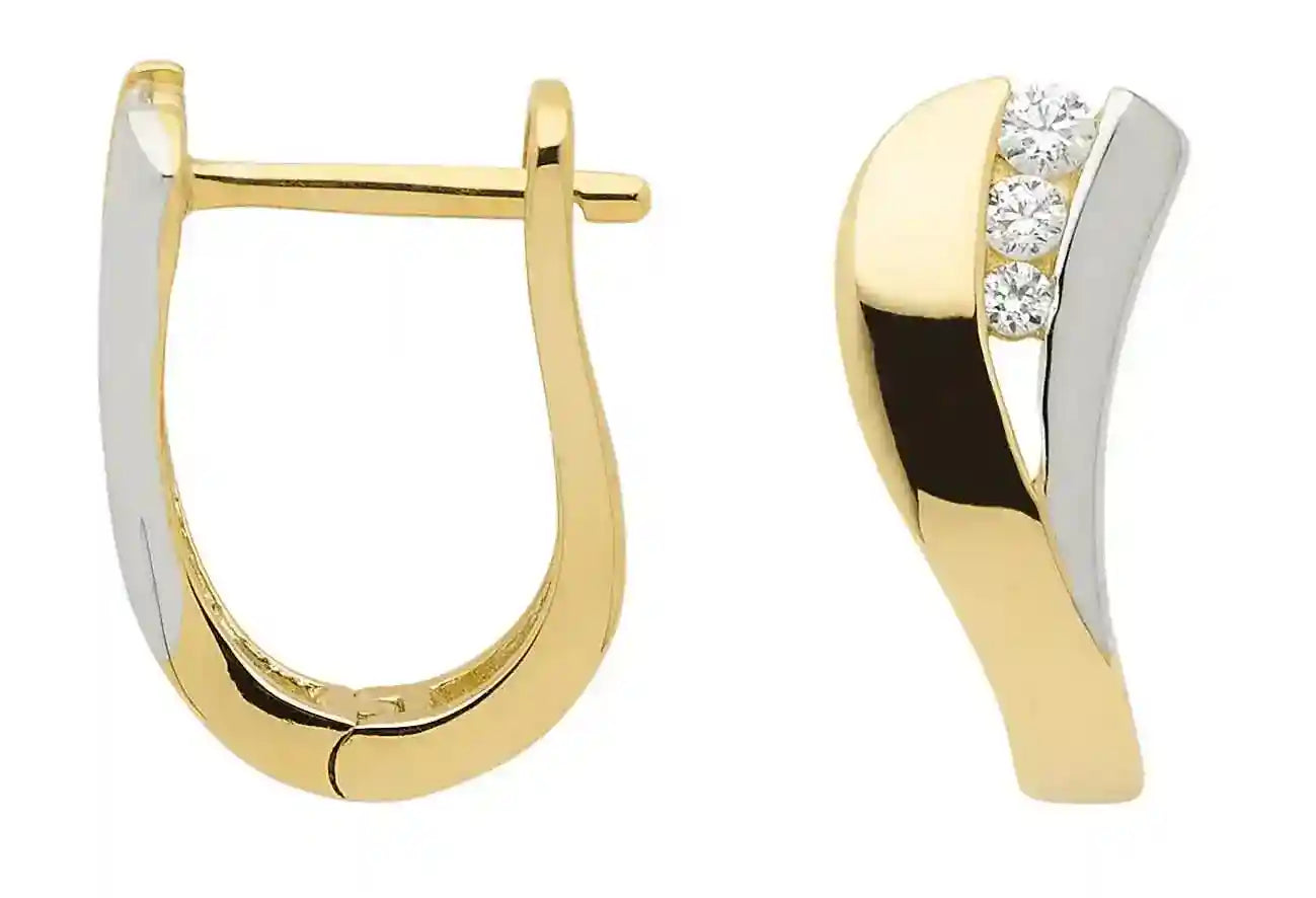Creolen  Zirkonia 333 Gold rhodiniert