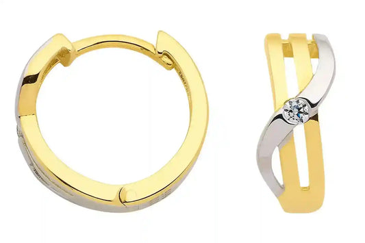 Creolen  Zirkonia 333 Gold rhodiniert