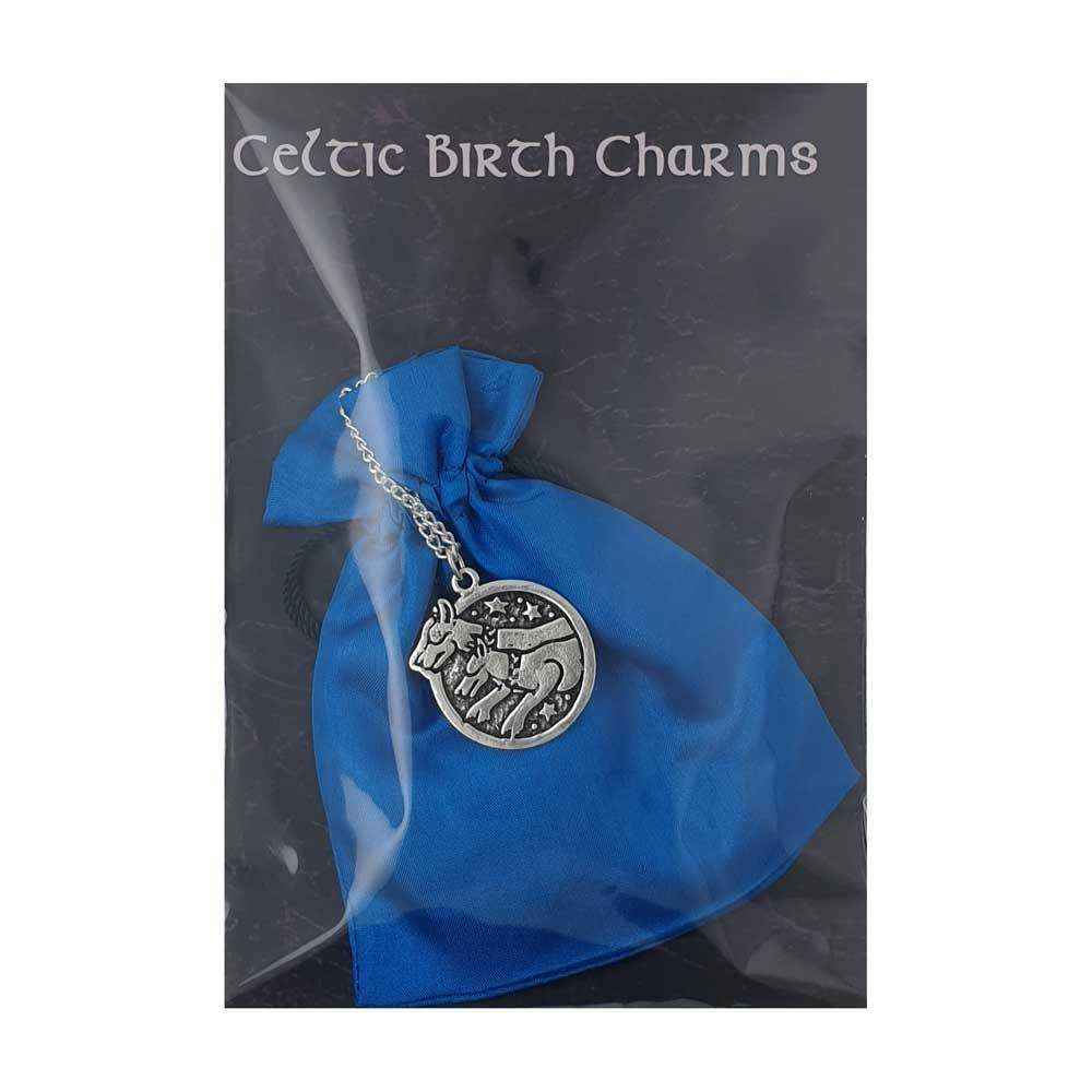 Cwn Annan Keltische Sternzeichen Anhänger versilbert Kette 14. Feb 8.