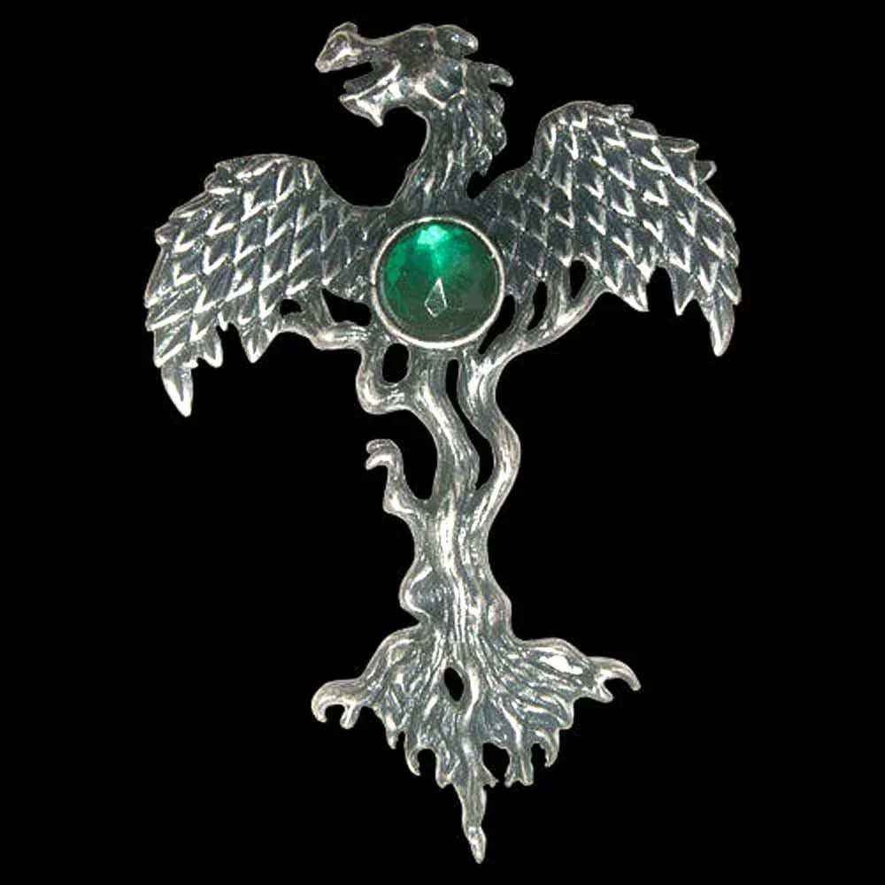 Der Drachenbaum Anhänger Elfen Feen Drachen Greenwood mythisch 63x42mm +Halsband