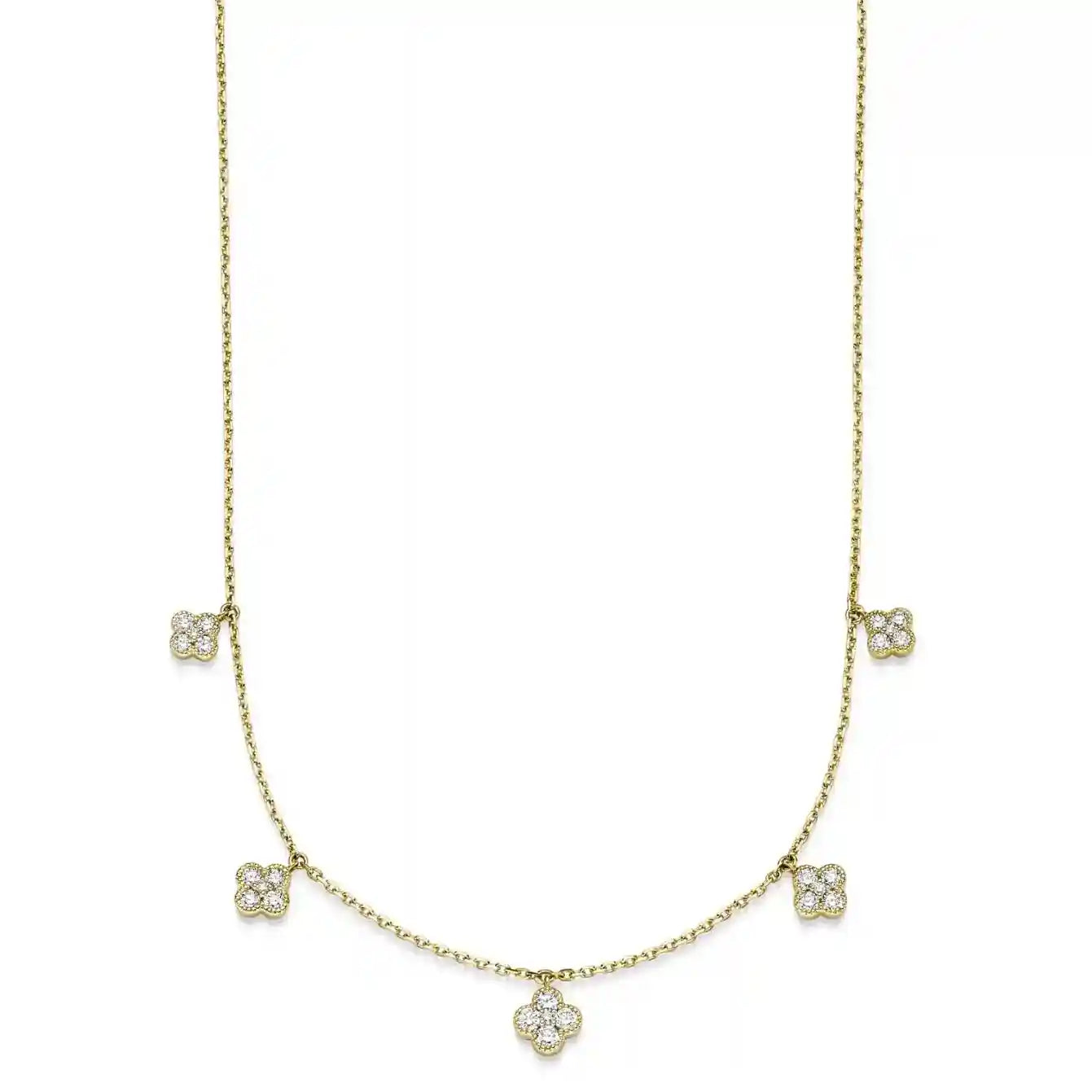 Diamant Collier Goldkette 25 Brillianten 0.7ct. 750-18 Karat Gold 45cm
