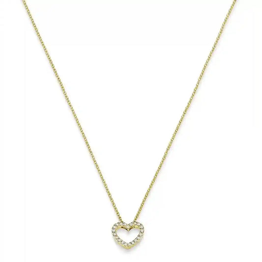 Diamant Collier Herz mit 21 Brillianten 0.05ct. 750-18 Karat Gold 42cm
