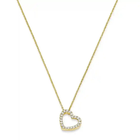 Diamant Collier Herz mit 22 Brillianten 0.16ct. 750-18 Karat Gold 42cm - Firma Holzenplotz - Silberketten-Goldketten.de