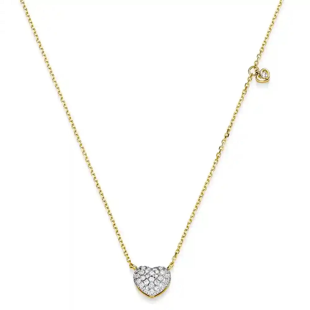 Diamant Collier Herz mit 51 Brillianten 0.28ct. 750-18 Karat Gold 45cm