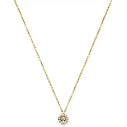 Diamant Collier Kreis mit 13 Brillianten 0.11ct. 750-18 Karat Gold 42cm