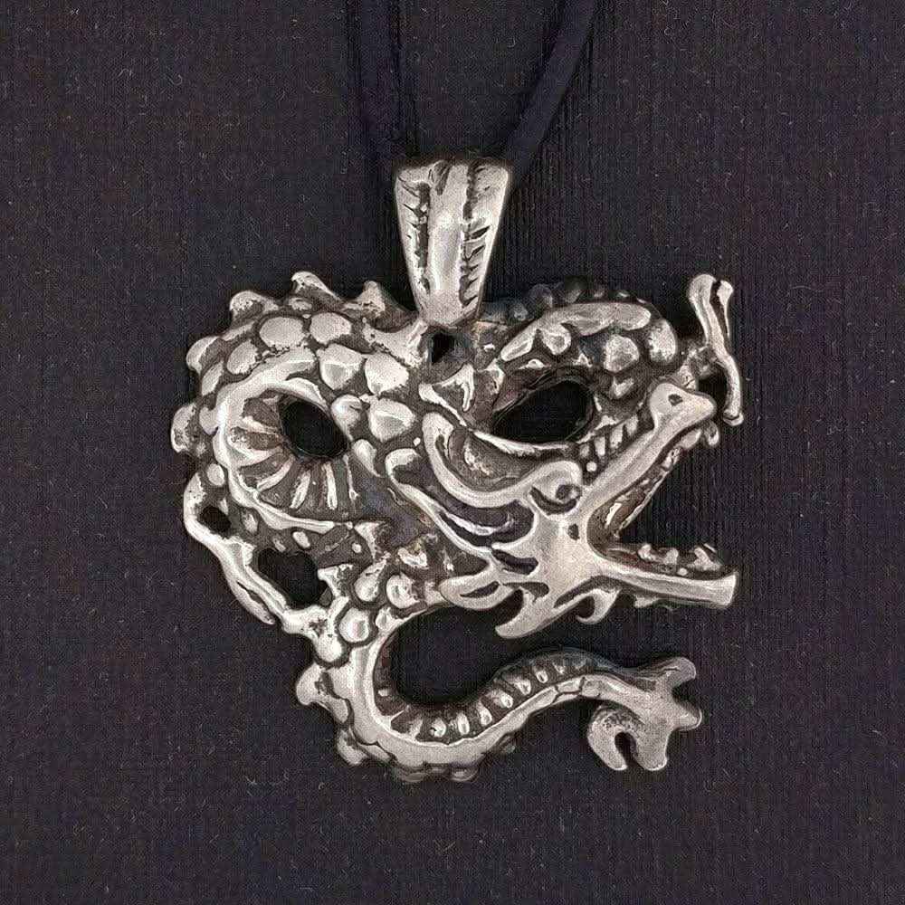 Drache Schmuck Anhänger 925er Silber - Drachen - 30x32mm