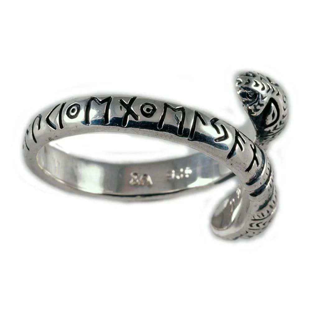 Drachenkopfring verstellbar groß 925er Silber Größe 60-70