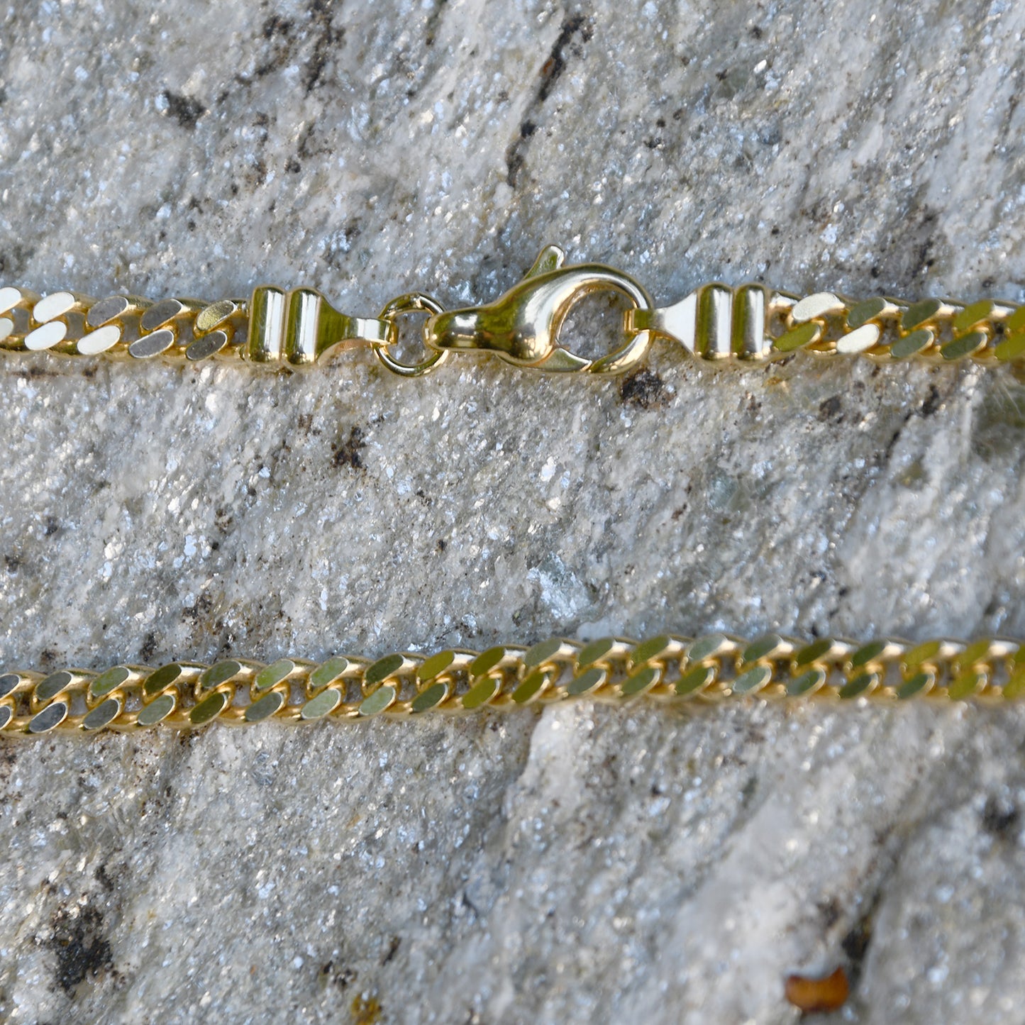 3,3 mm 750 - 18 Karat Gold Halskette Panzerkette massiv Gold hochwertige Goldkette  - Länge nach Wahl