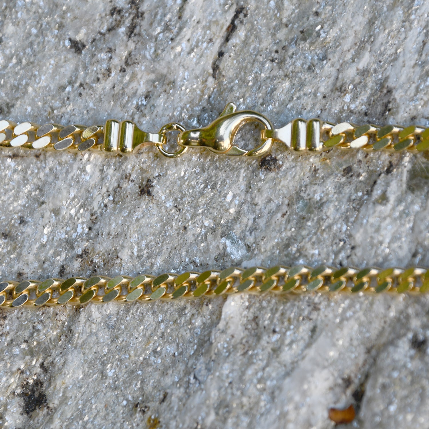 3,3 mm 750 - 18 Karat Gold Halskette Panzerkette massiv Gold hochwertige Goldkette  - Länge nach Wahl