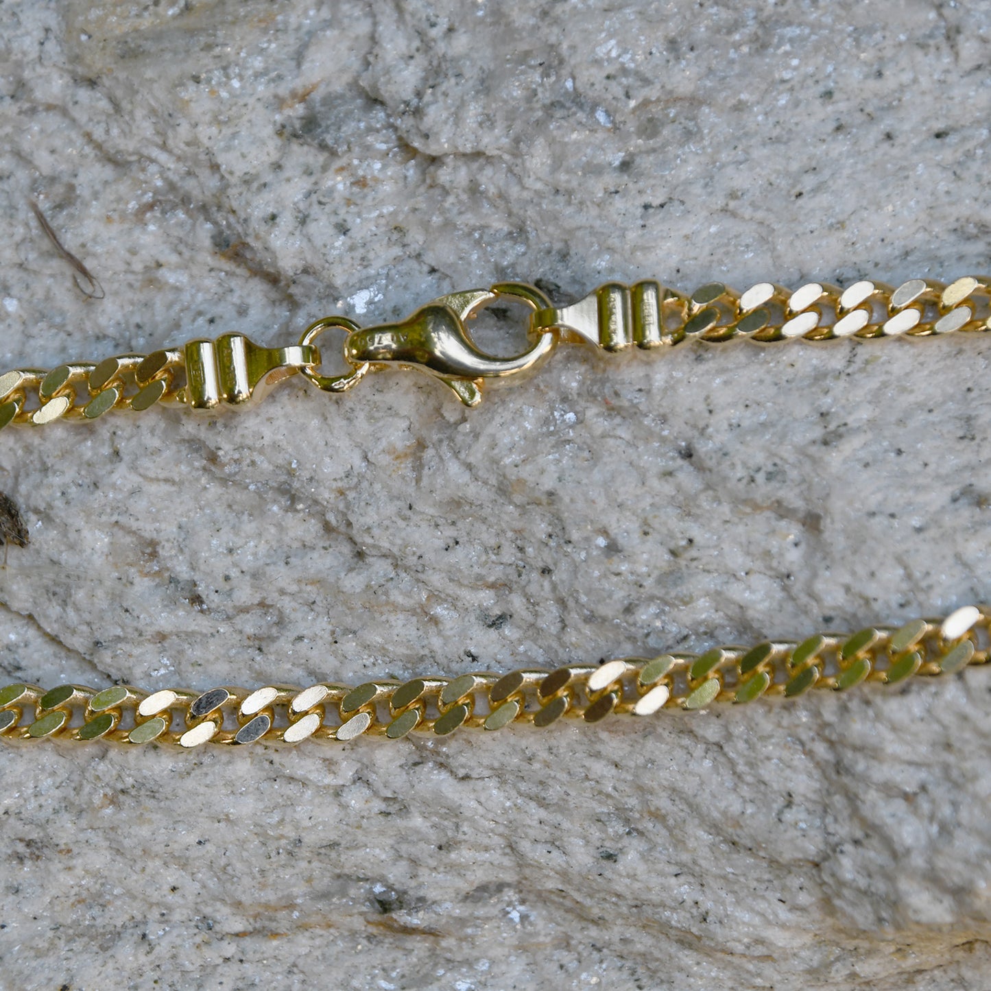 3,3 mm 750 - 18 Karat Gold Halskette Panzerkette massiv Gold hochwertige Goldkette  - Länge nach Wahl