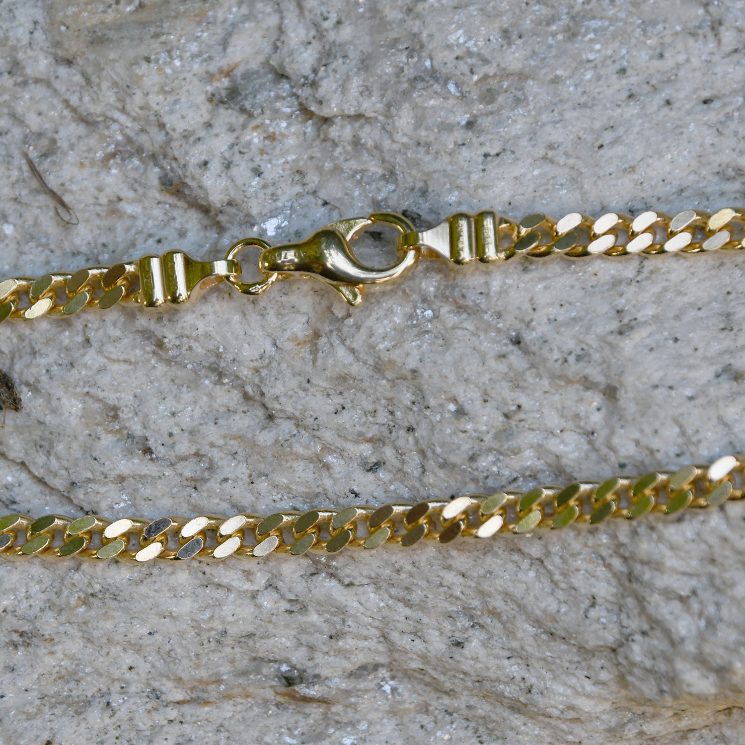 3,3 mm 750 - 18 Karat Gold Halskette Panzerkette massiv Gold hochwertige Goldkette  - Länge nach Wahl