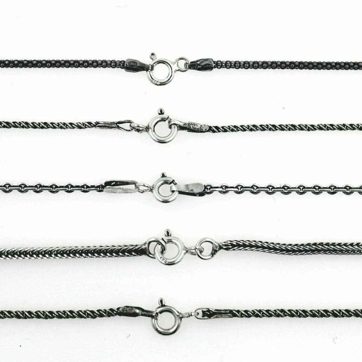 Dunkle Silberketten Mittelalter 925 Silber Kette Halskette fein-m