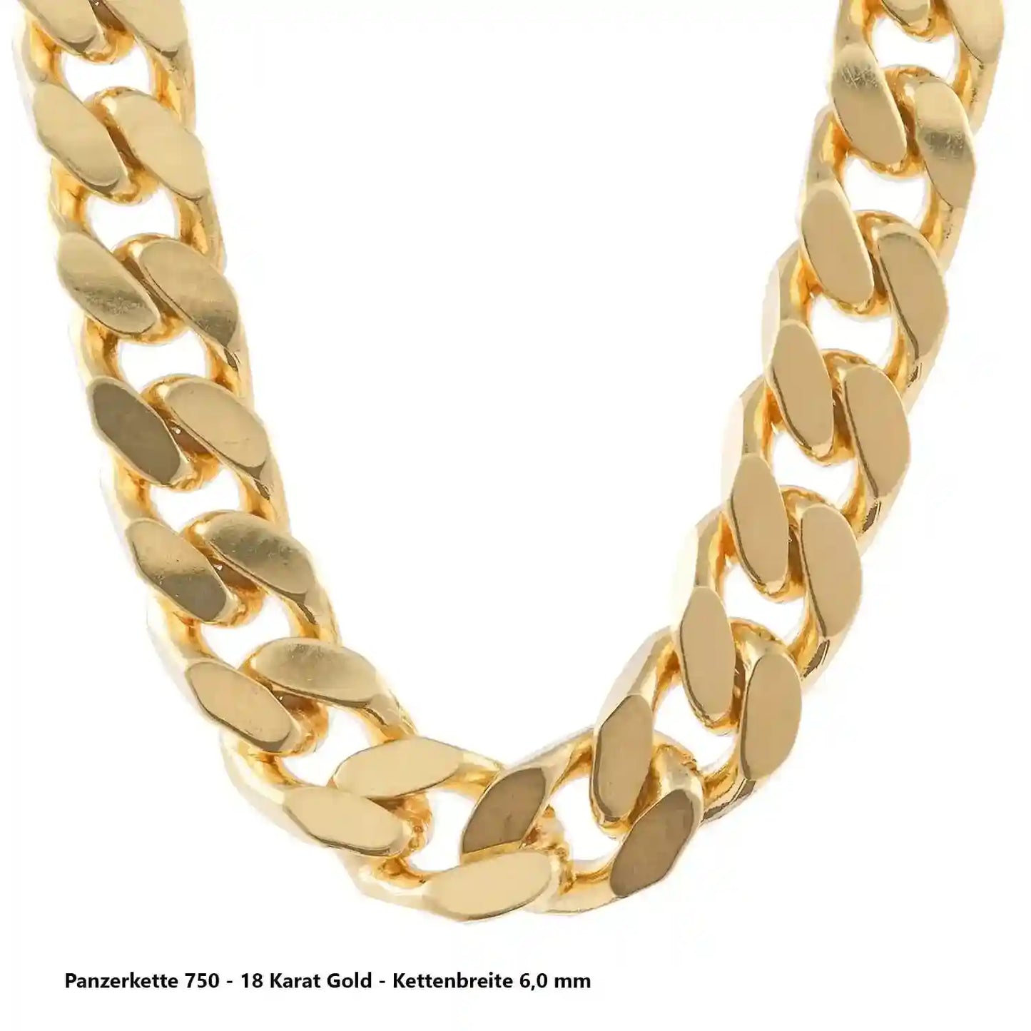 Edle massive Goldkette Panzerkette Halskette aus 750 - 18 Karat Gold
