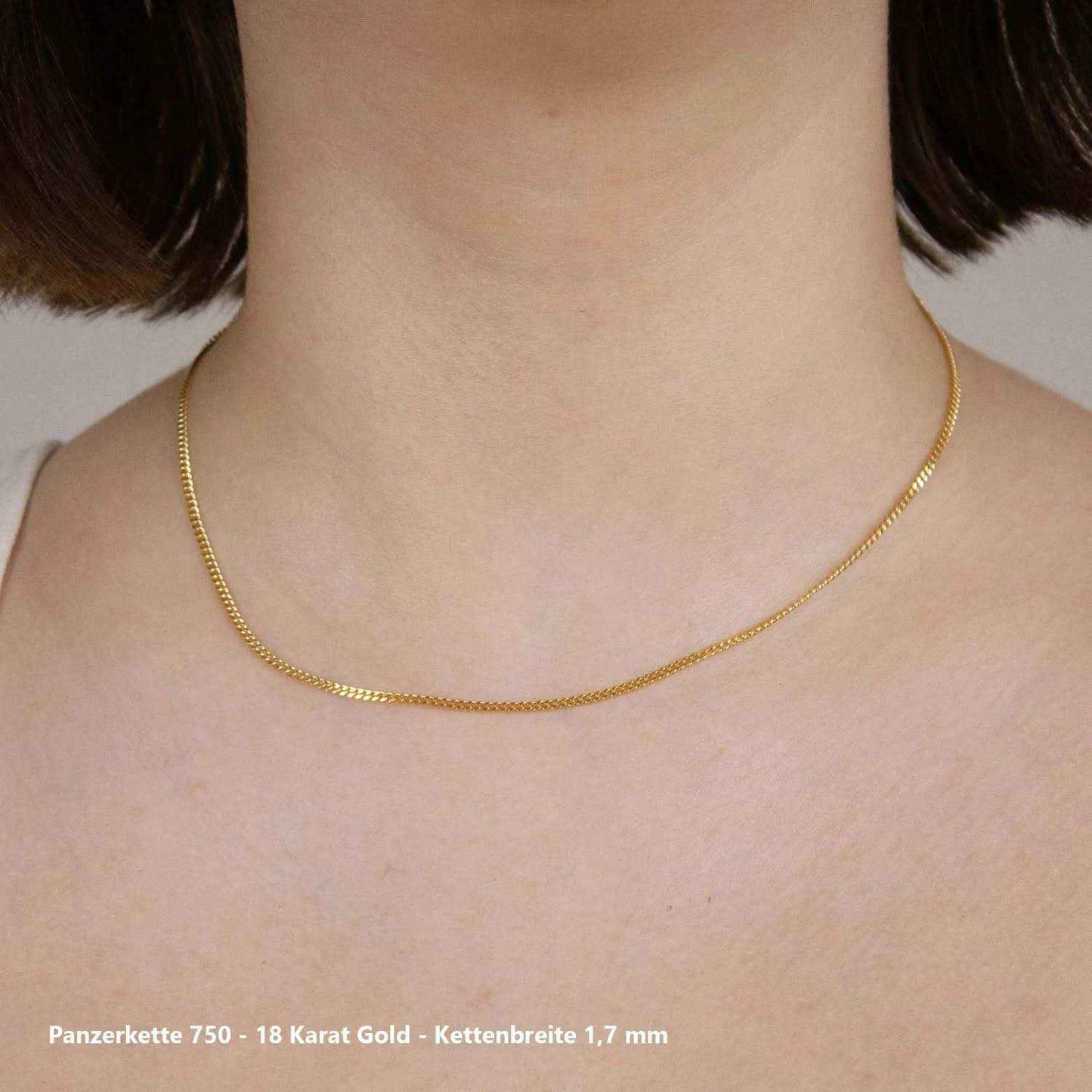 Edle massive Goldkette Panzerkette Halskette aus 750 - 18 Karat Gold
