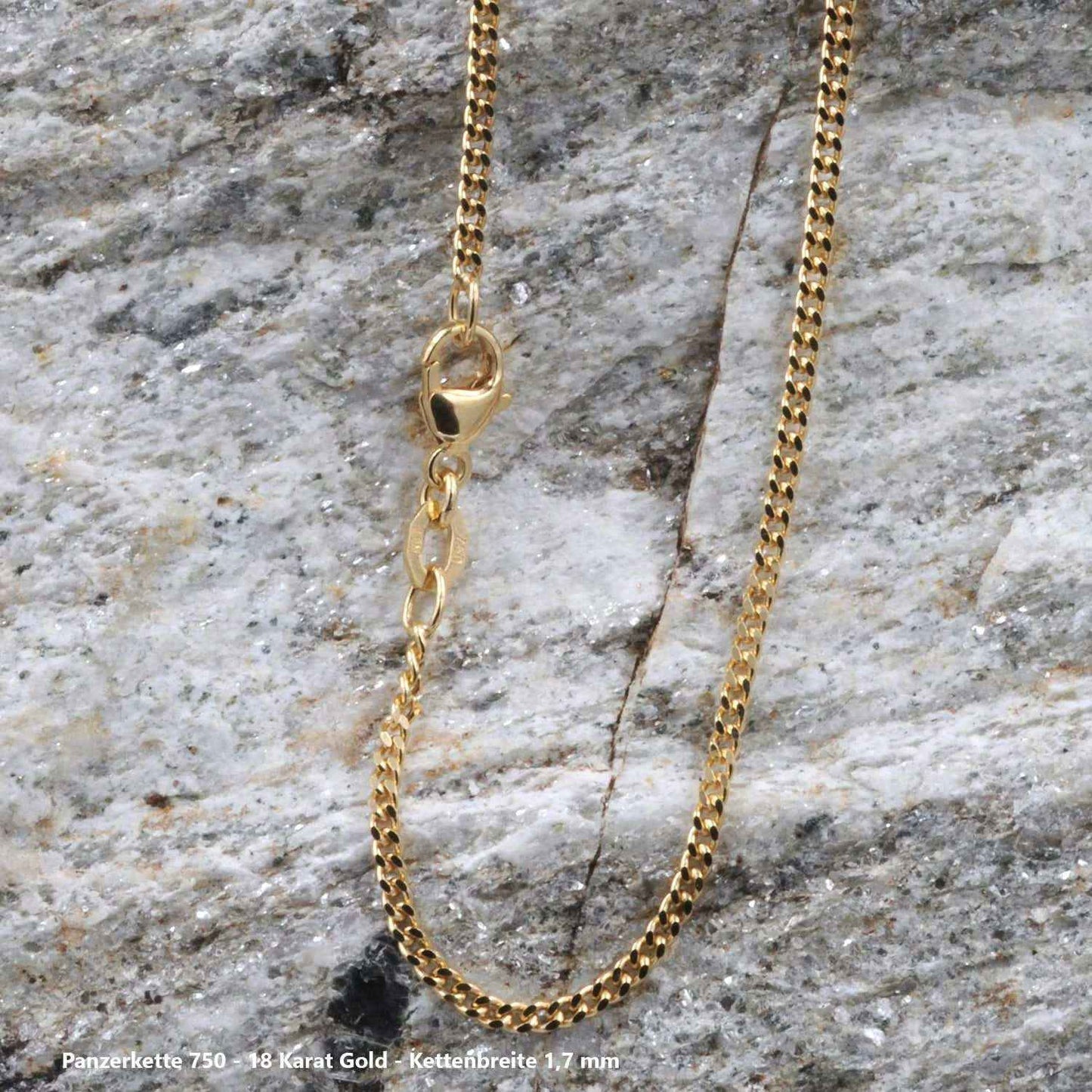 Edle massive Goldkette Panzerkette Halskette aus 750 - 18 Karat Gold