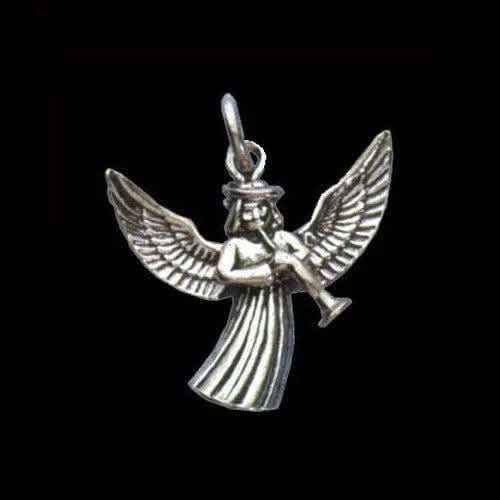 Engel mit Posaune Schmuck Anhänger 925er Silber 30mm