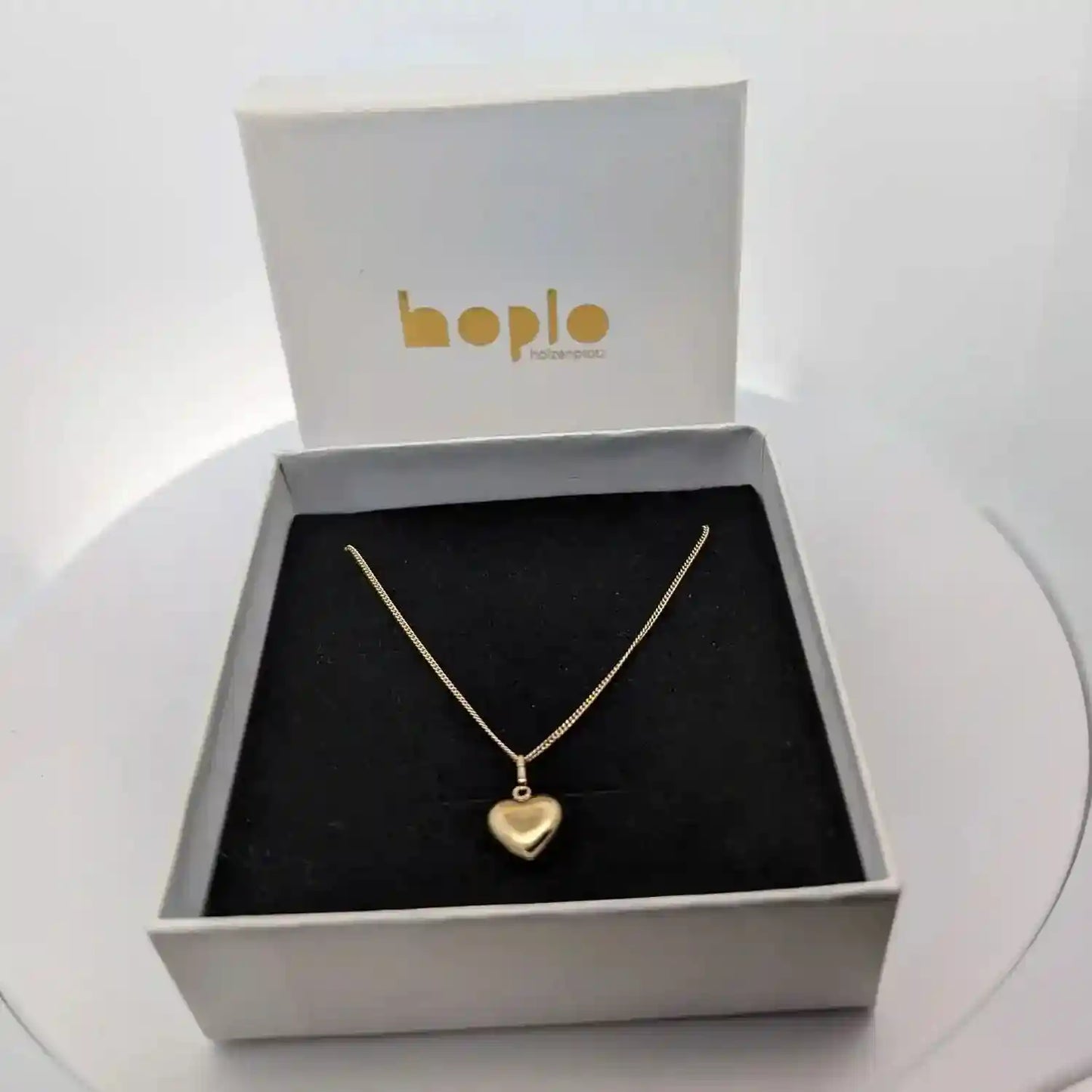 Gold Anhänger Herz mit Goldkette massiv 333 - 8 Karat Gold