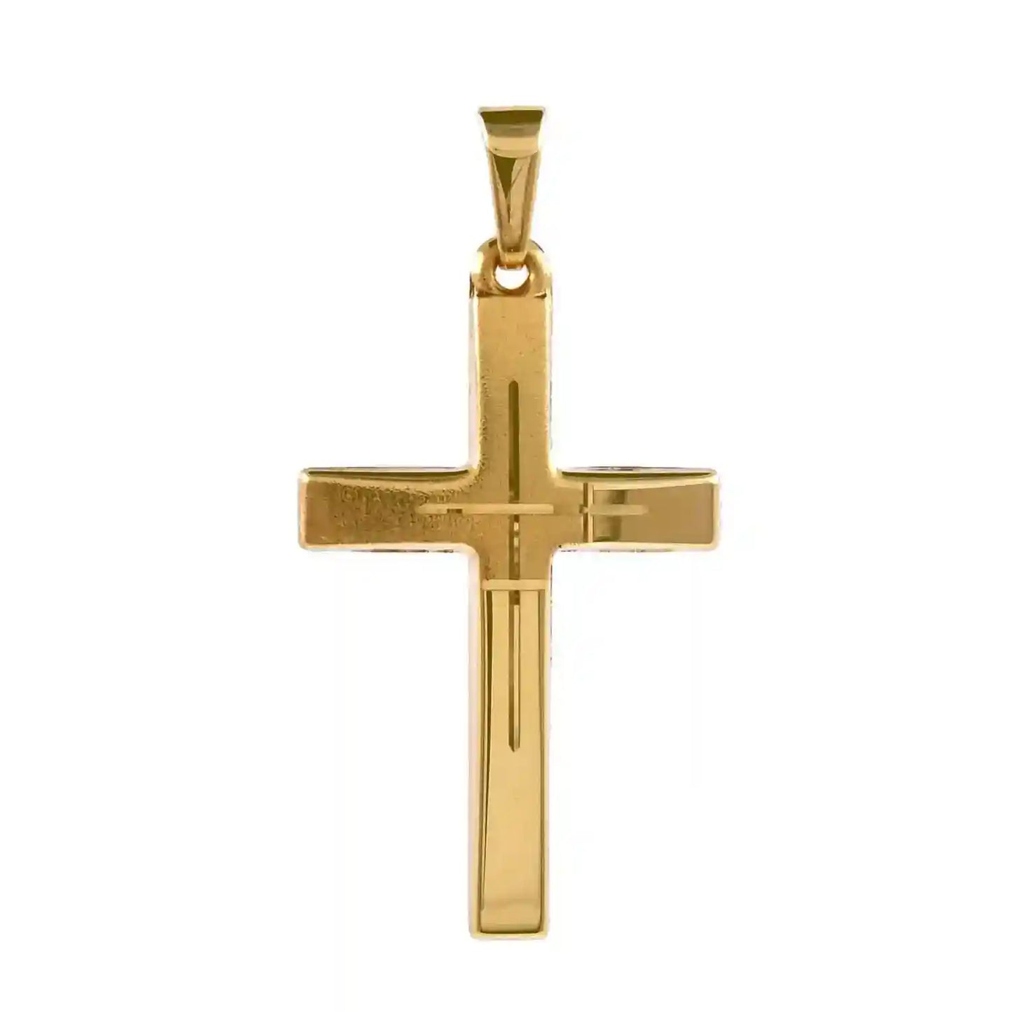 Gold Anhänger Kreuz mit Goldkette massiv 585 - 14 Karat Gold