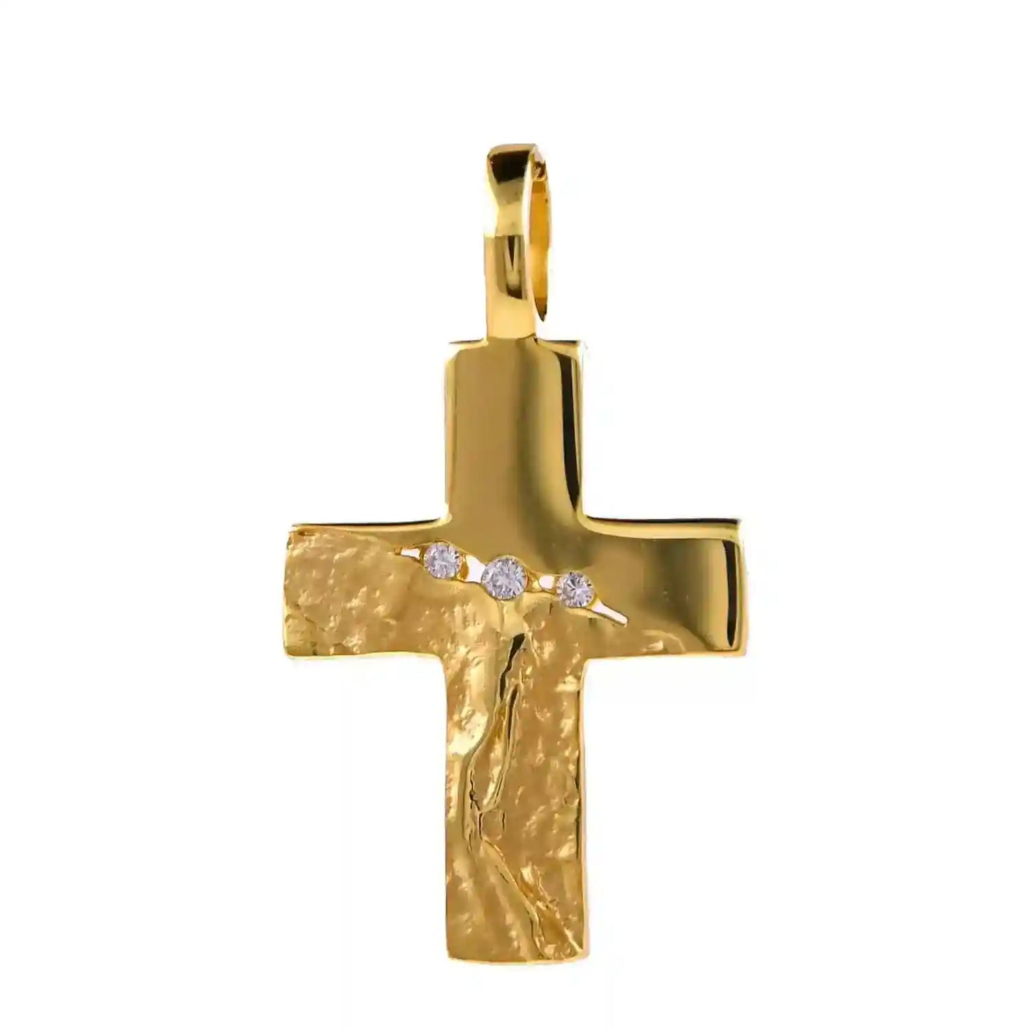 Gold Anhänger Kreuz Zirkonia mit Goldkette massiv 333 - 8 Karat Gold