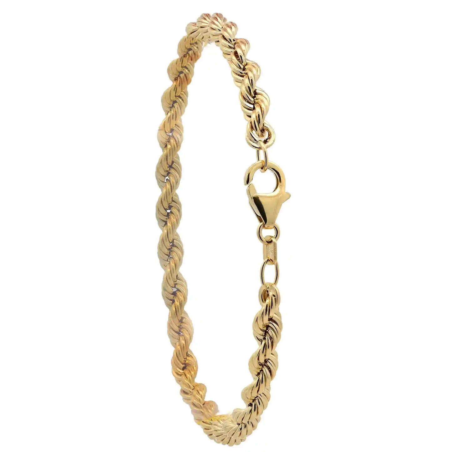 Goldarmband Kordelkette hohl  Armkette Breite 4,5mm 585-14 Karat Gold