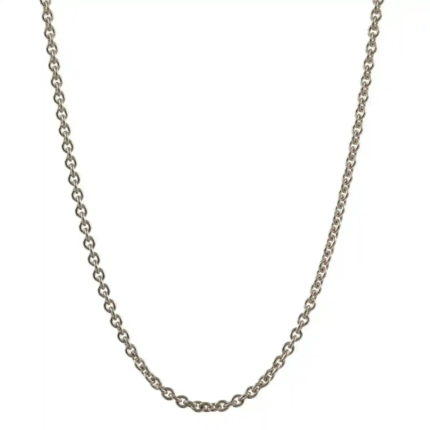 0,8 mm 36 cm 585 - 14 Karat Weißgold Ankerkette rund massiv Gold hochwertige Goldkette 0,9 g