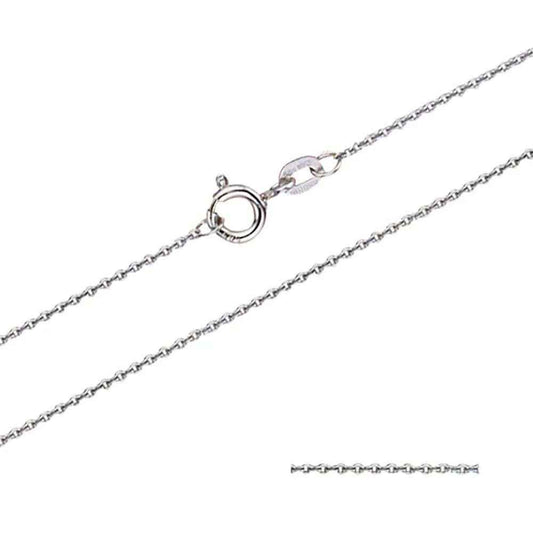 1,1 mm 45 cm 585 - 14 Karat Weißgold Ankerkette rund massiv Gold hochwertige Goldkette  2 g
