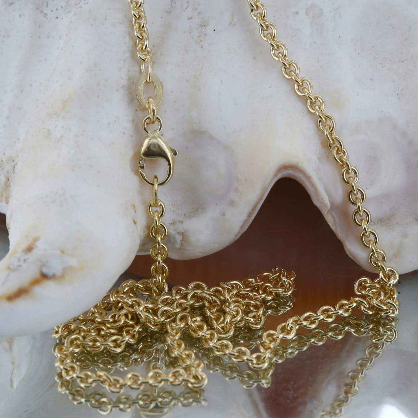 2,4 mm 60 cm 750 - 18 Karat Gold Halskette Ankerkette rund massiv Gold hochwertige Goldkette 11,8 g