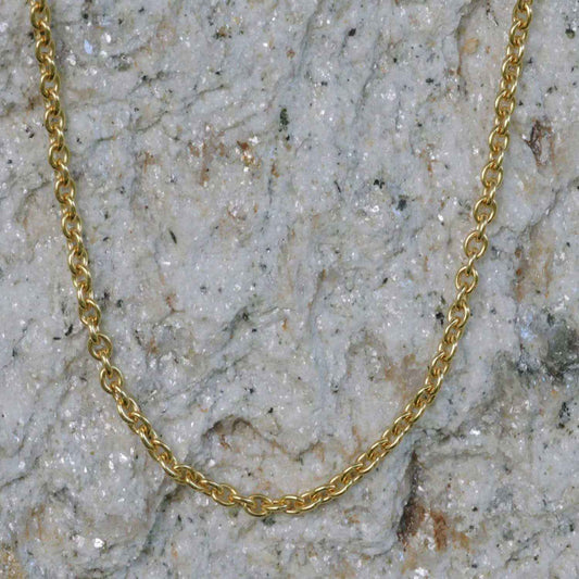 1,5 mm 70 cm 585 - 14 Karat Gold Halskette Ankerkette rund massiv Gold hochwertige Goldkette  4,3 g
