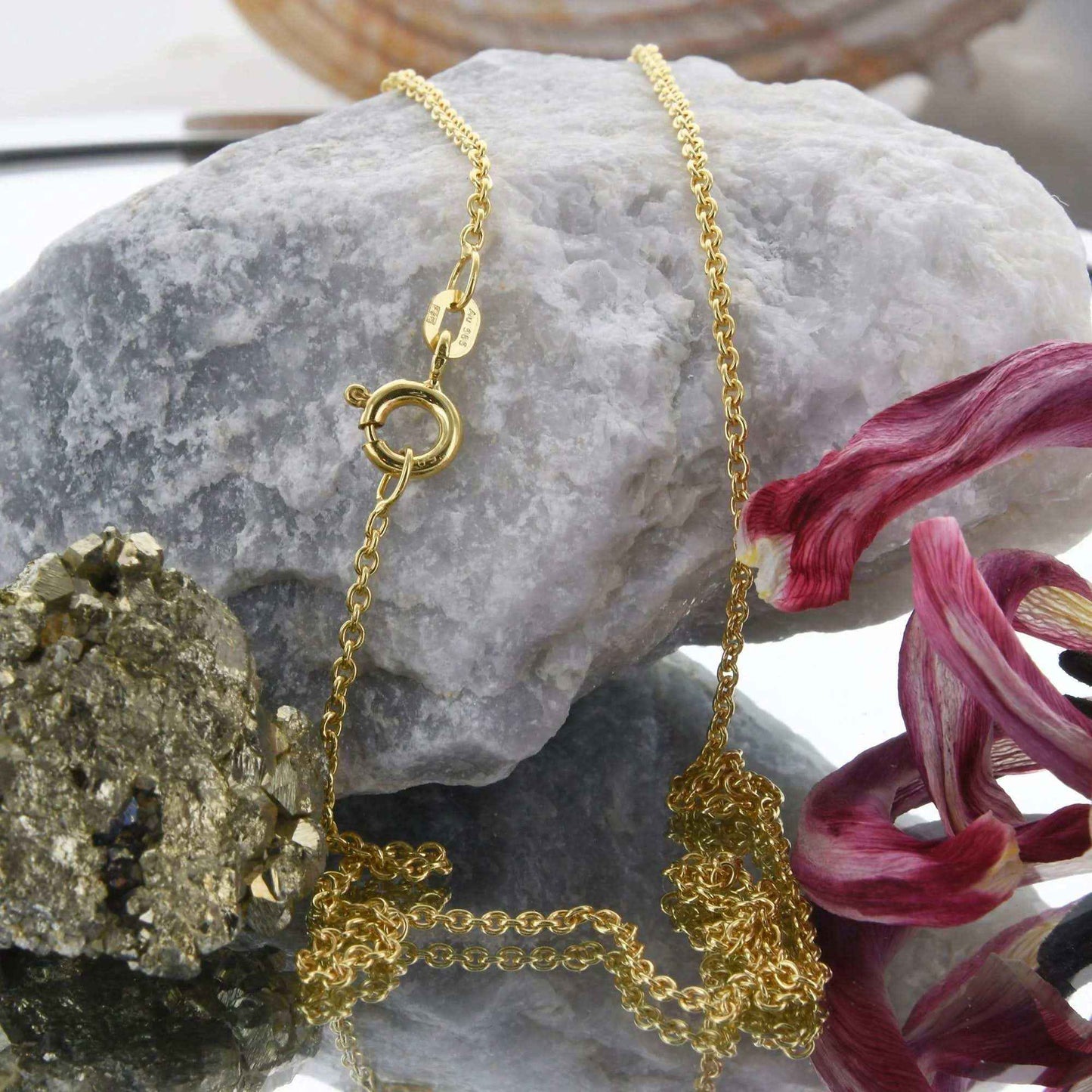 1,5 mm 70 cm 585 - 14 Karat Gold Halskette Ankerkette rund massiv Gold hochwertige Goldkette 4,3 g