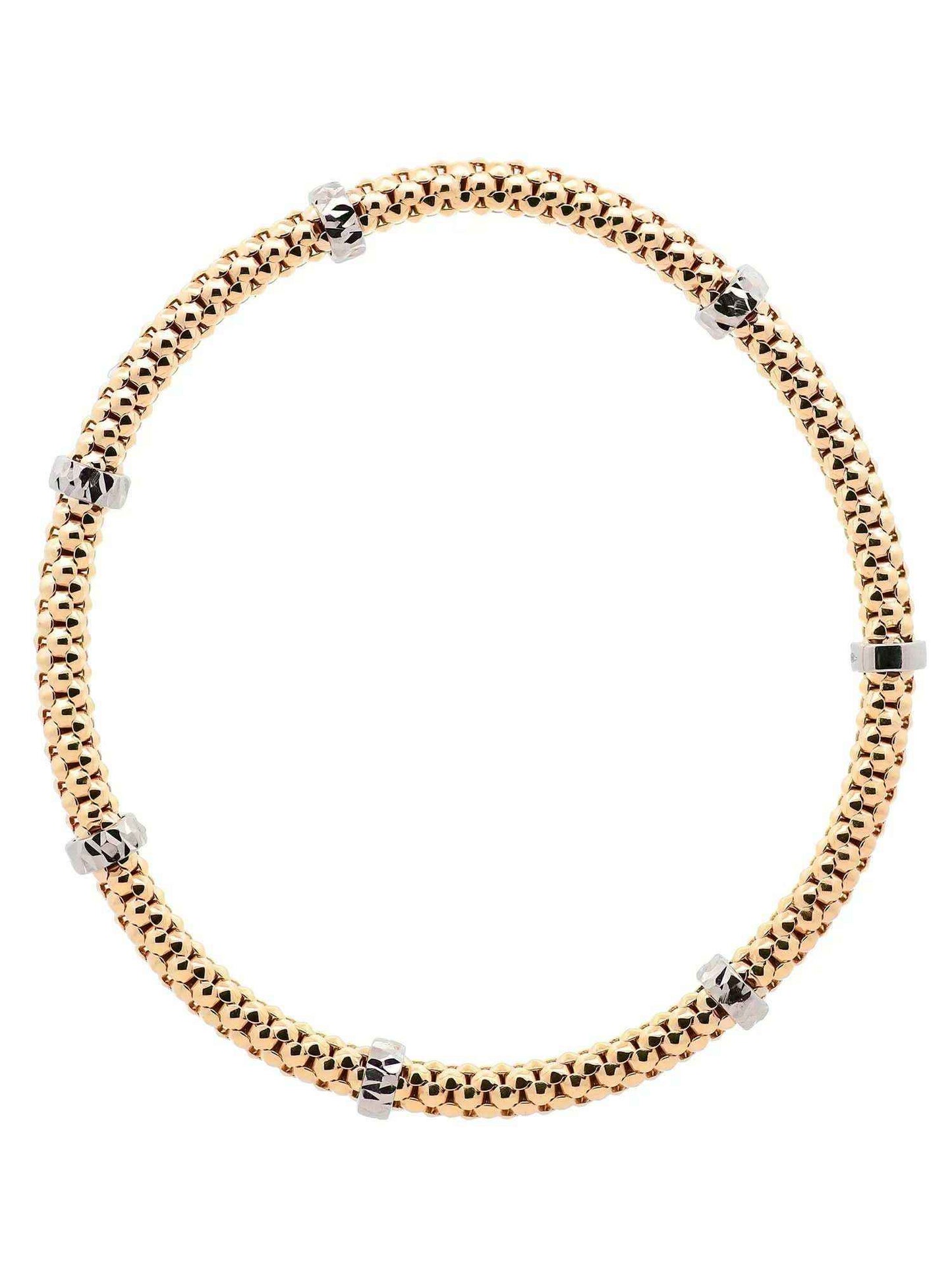 Goldkette Armband Armkette  mit Rollo elastisch 4 mm 585-14 Karat Gold