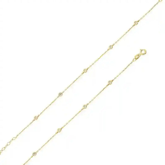 Goldkette Armkette mit Zirkonia 375 - 9 Karat Gold