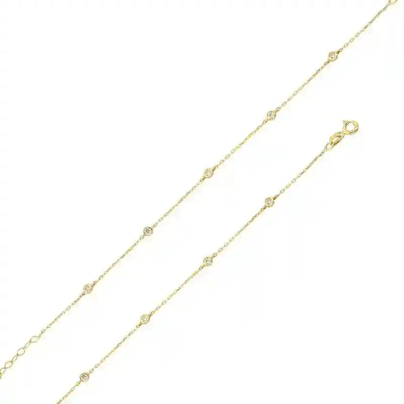 Goldkette Armkette mit Zirkonia 375 - 9 Karat Gold