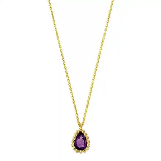 Goldkette Collier Halskette Amethyst massiv  750 - 18 Karat Gold 42 cm