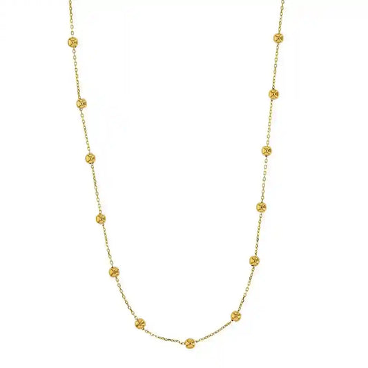Goldkette Collier Kette Halskette Kügelchen massiv  375-9 Karat Gold