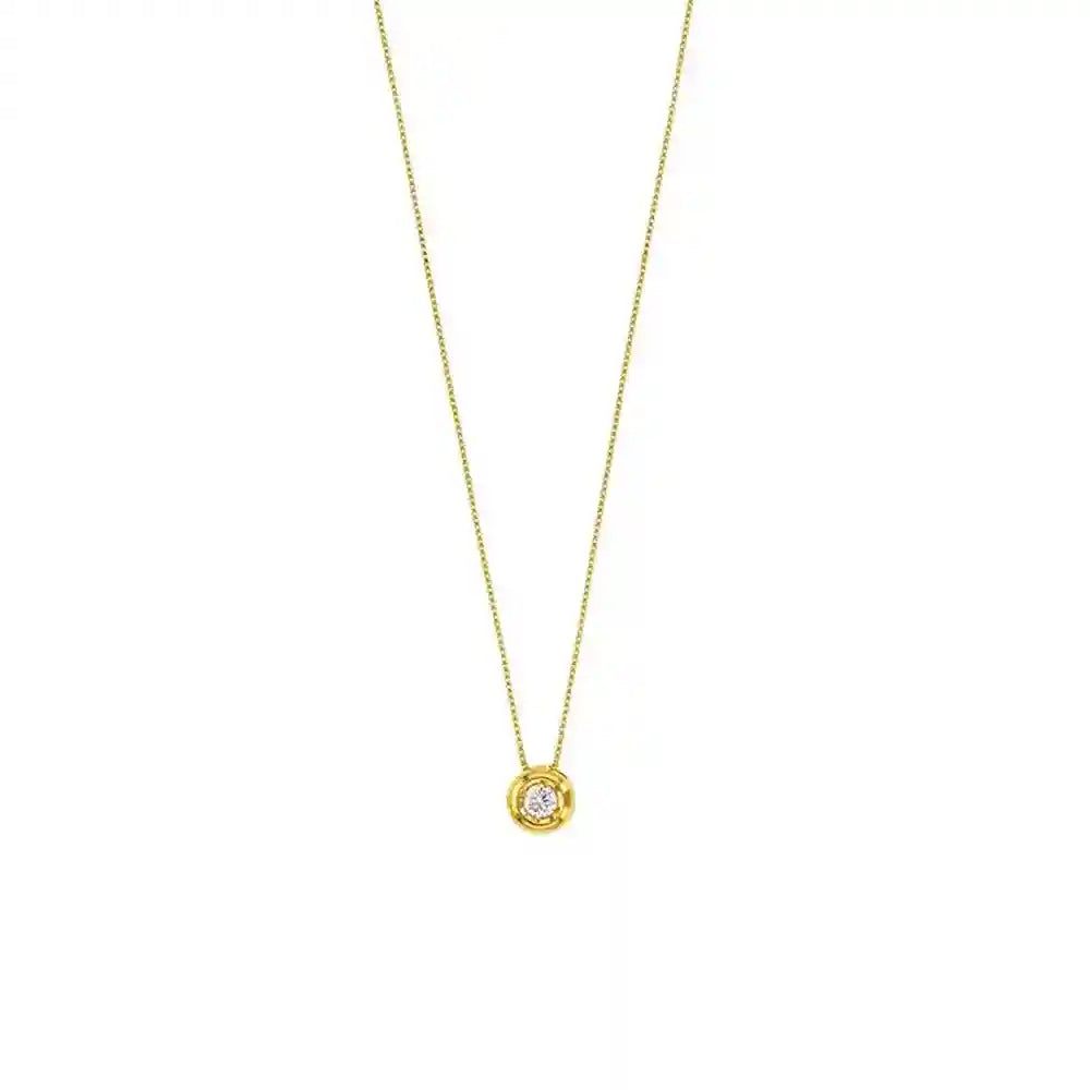 Goldkette Collier Kette Halskette Zirkonia massiv 375-9 Karat Gold