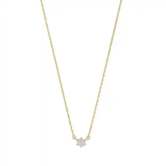 Goldkette Collier Kette Halskette Zirkonia massiv  375-9 Karat Gold