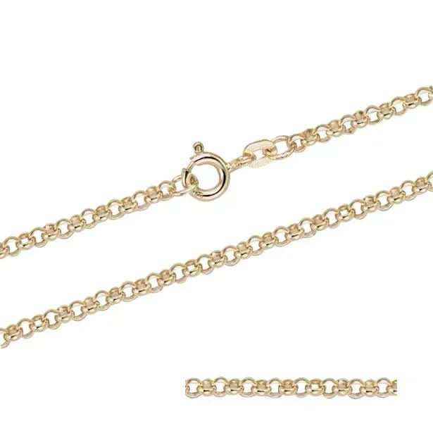 2,5 mm 585 - 14 Karat Gold Halskette Erbskette massiv Gold hochwertige Goldkette - Länge nach Wahl