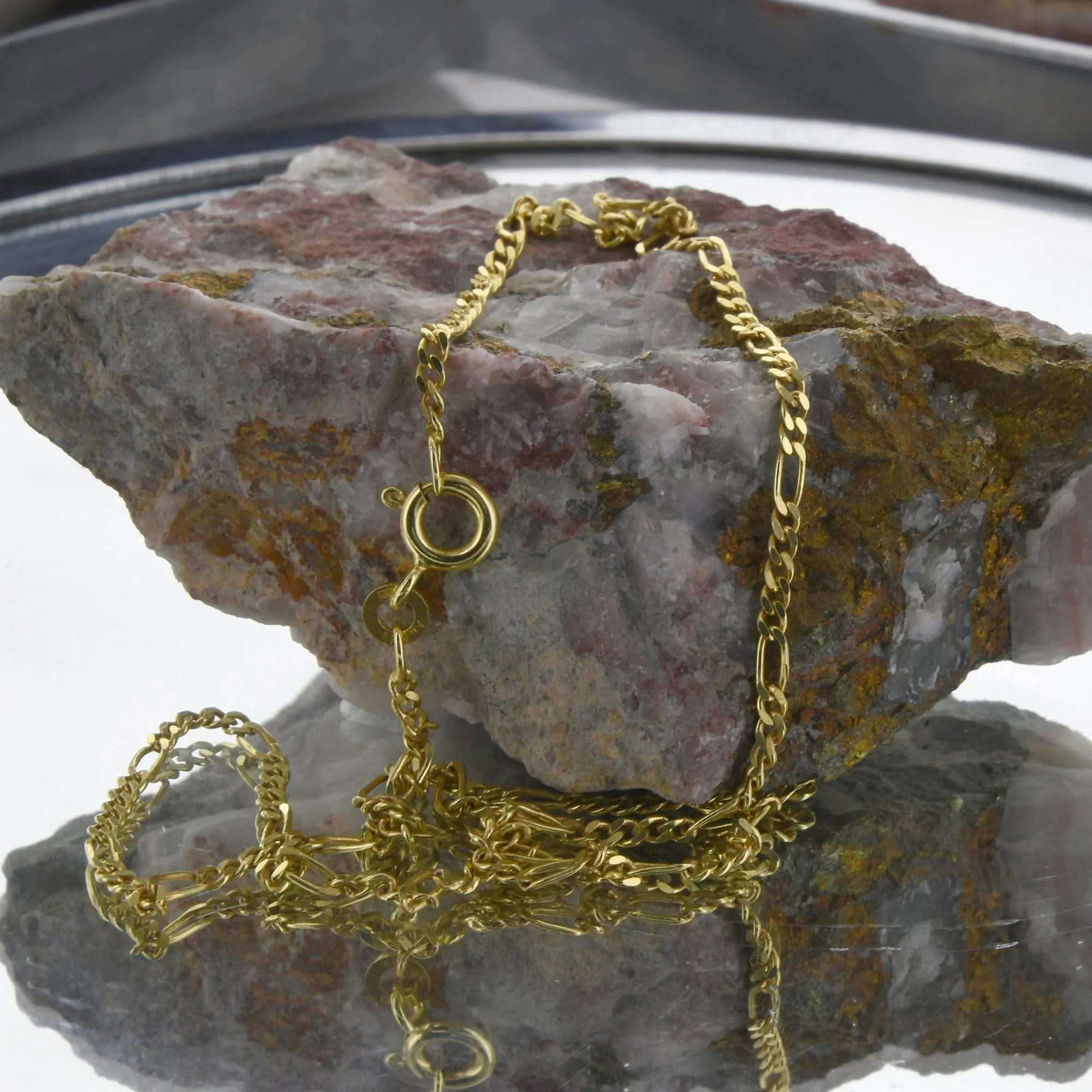 Goldkette Figarokette diamantiert Halskette 1,9 mm - 333 - 8 Karat Gold - Firma Holzenplotz - Silberketten - Goldketten.de