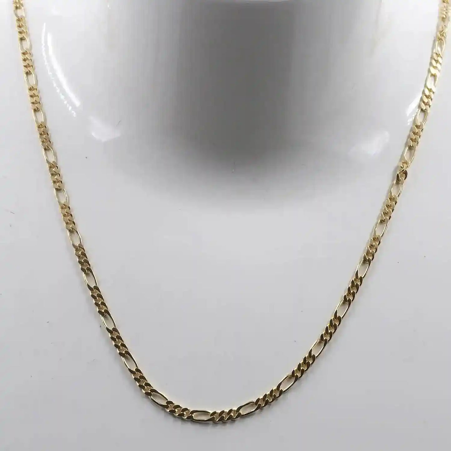 Goldkette Figarokette diamantiert Halskette 2,2 mm - 333-8 Karat Gold