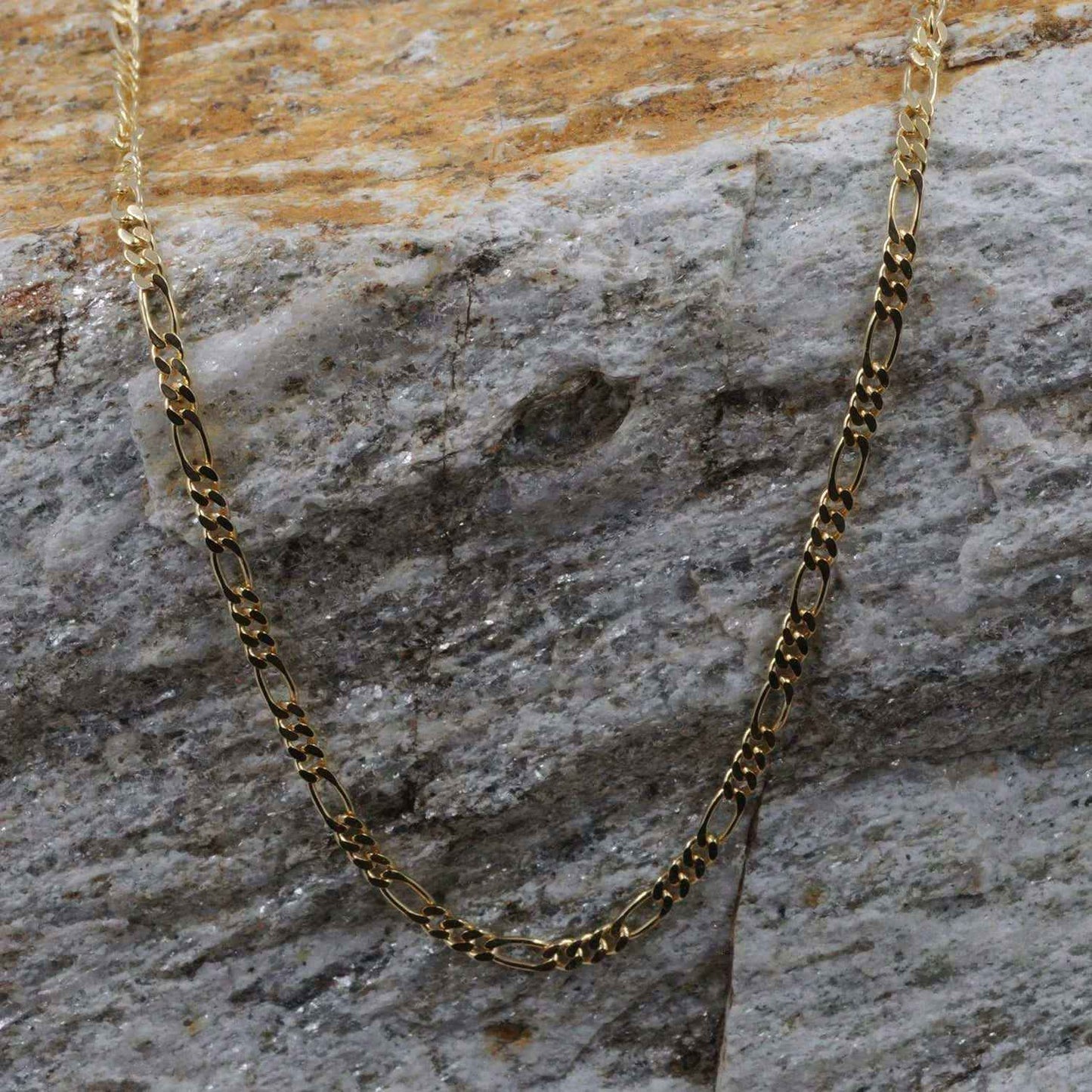 Goldkette Figarokette Länge 38cm - Breite 2,2mm - 585-14 Karat Gold