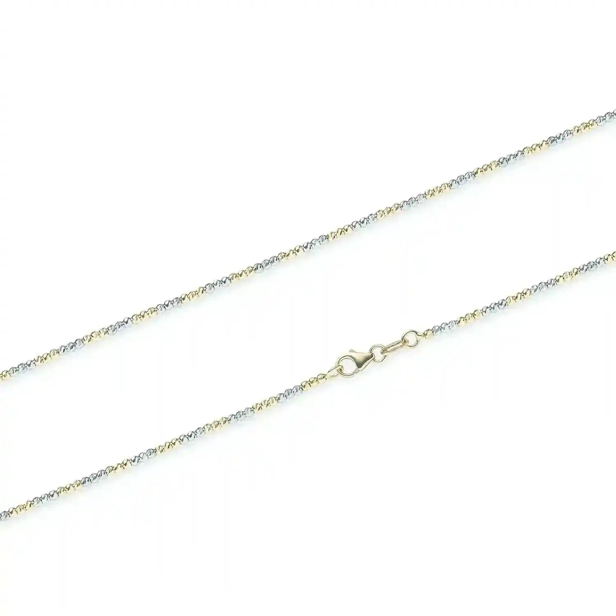 Goldkette Kugelkette diamantiert 1,8mm 585-14 Karat Gelbgold Weißgold