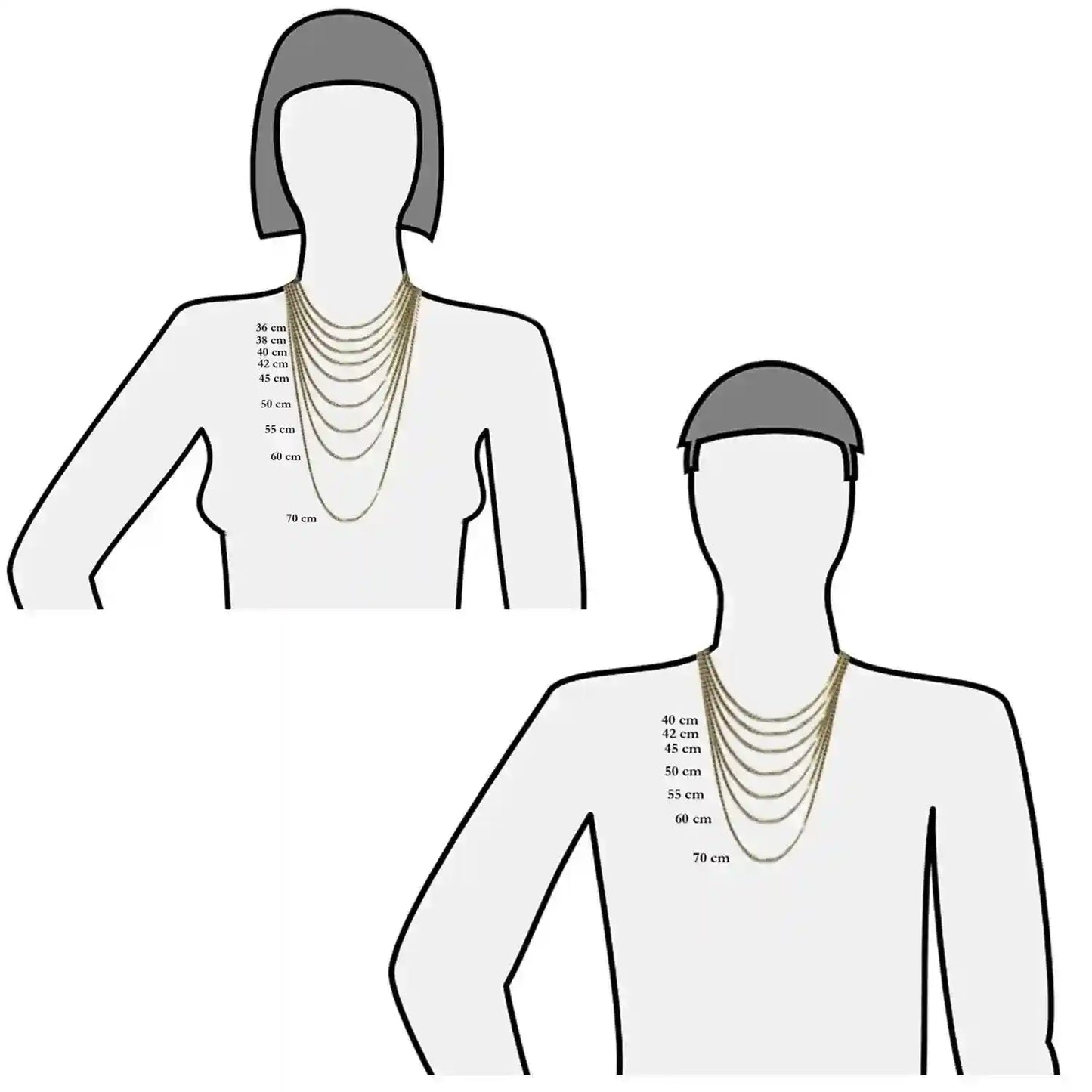 Goldkette Panzerkette Breite 0,8mm - 333-8 Karat Gold