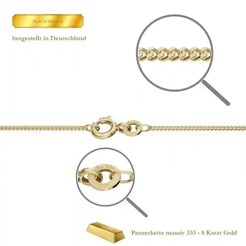 Goldkette Panzerkette Breite 0,8mm - 333-8 Karat Gold
