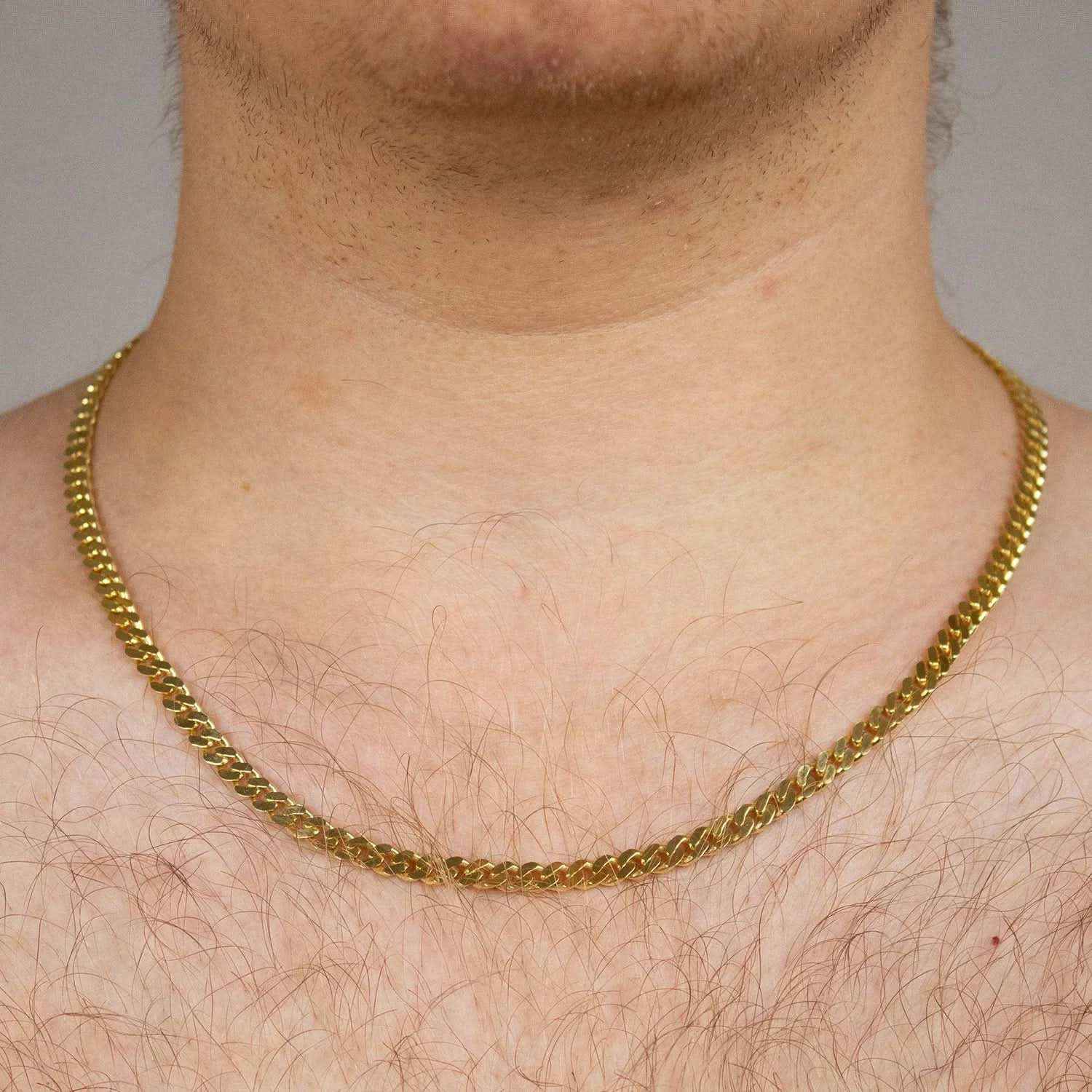 4,7 mm 585 - 14 Karat Gold Halskette Panzerkette massiv Gold hochwertige Goldkette  Länge frei wählbar